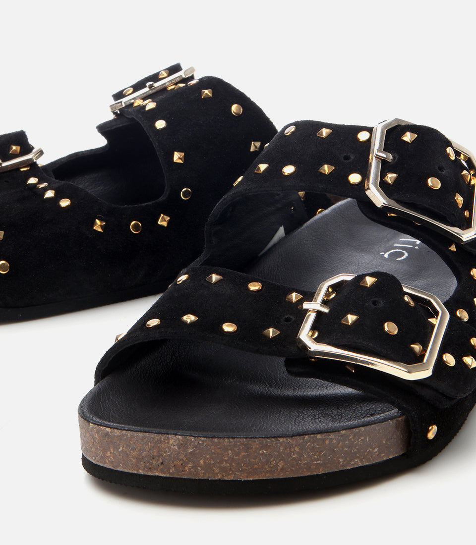 Women's Suede Slides - Black