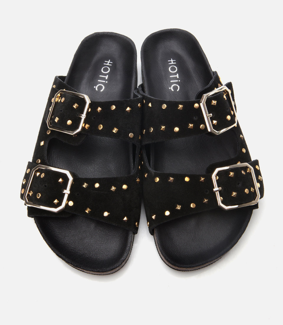 Women's Suede Slides - Black