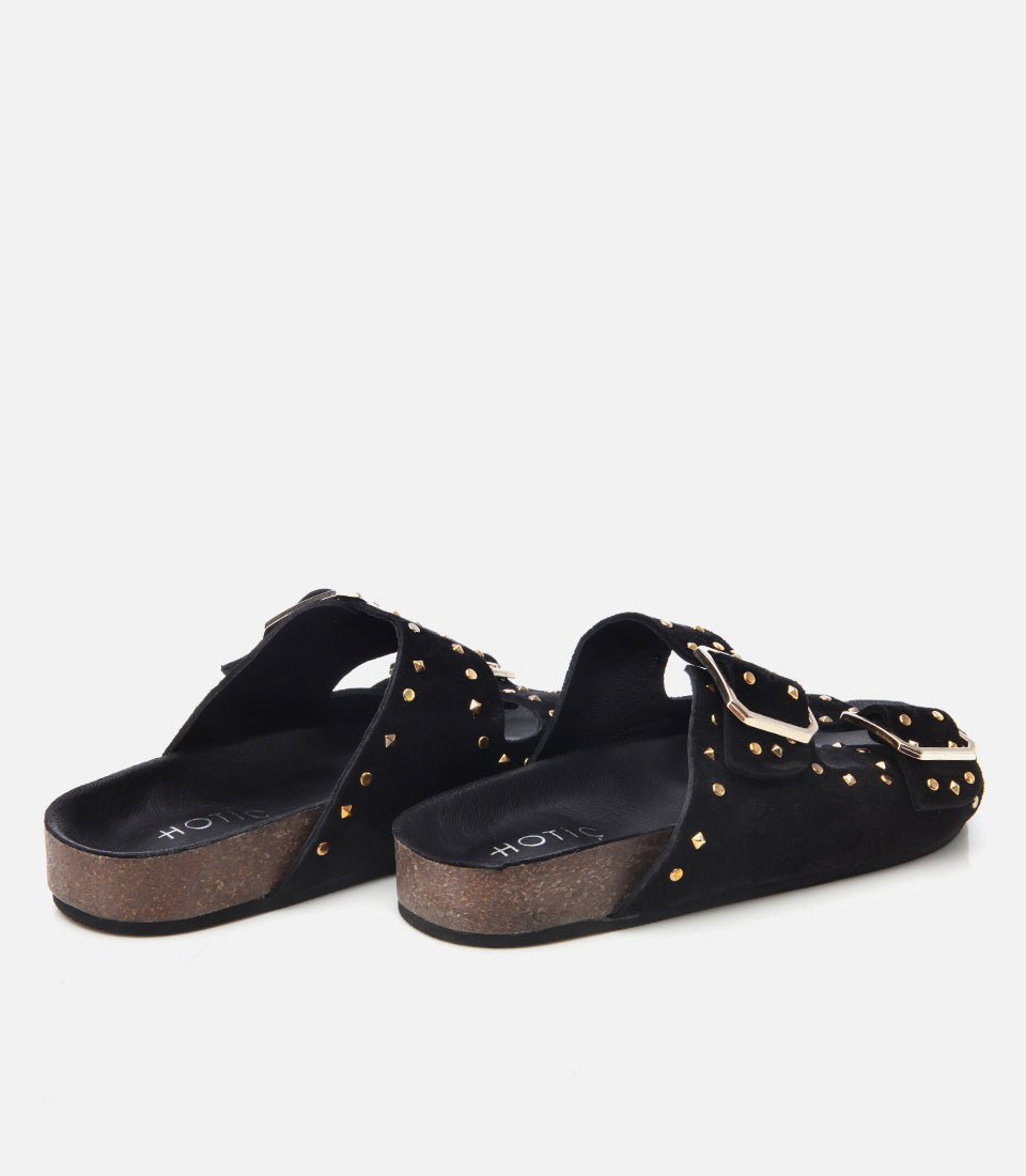 Women's Suede Slides - Black