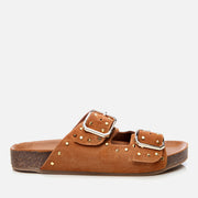 Women's Suede Slides - Tan