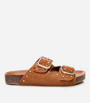 Women's Suede Slides - Tan