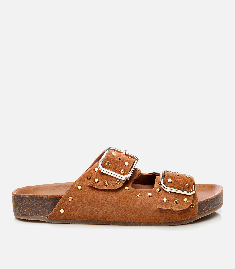 Women's Suede Slides - Tan