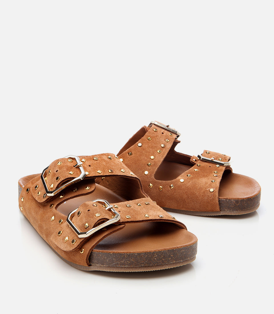 Women's Suede Slides - Tan