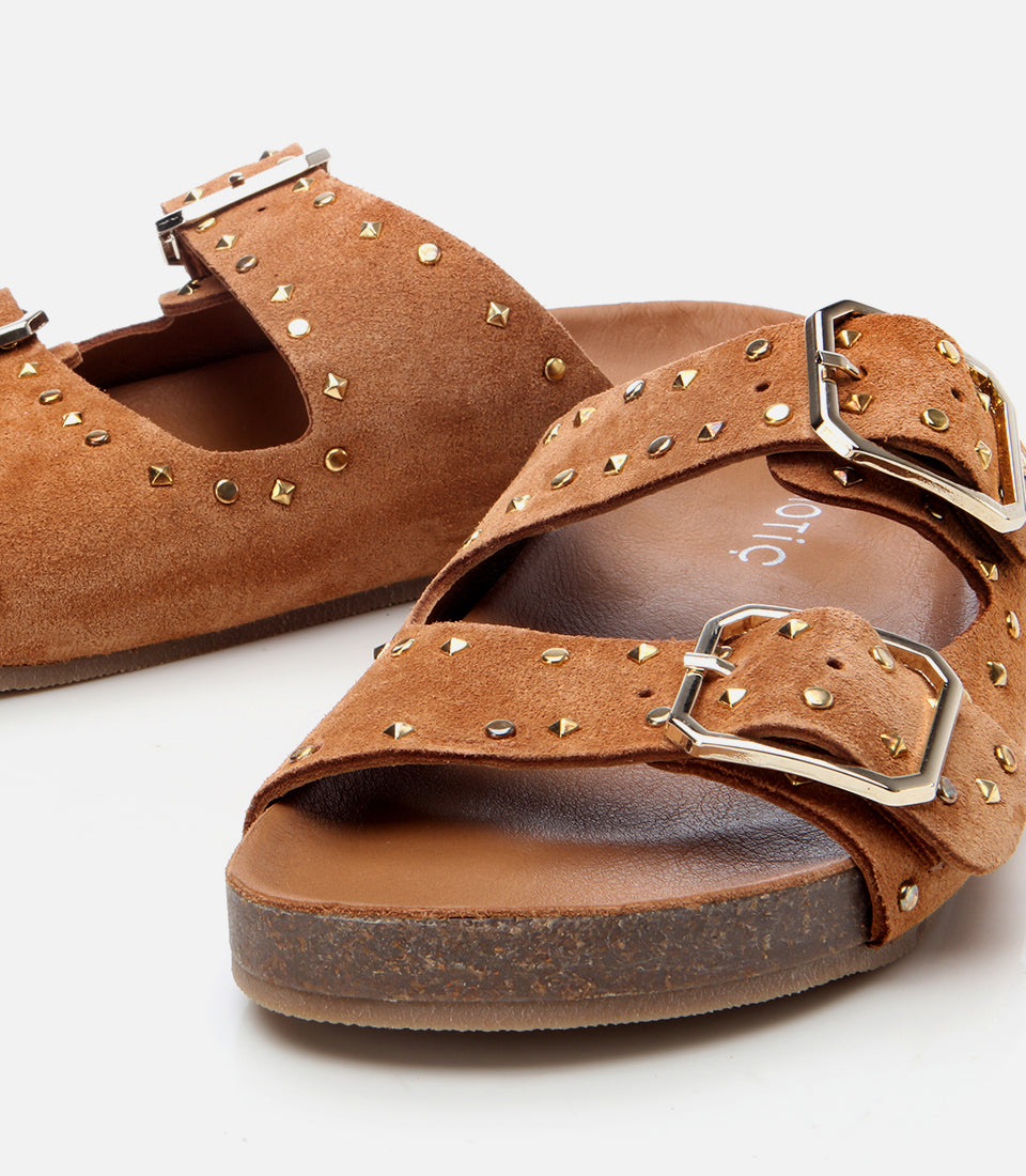 Women's Suede Slides - Tan