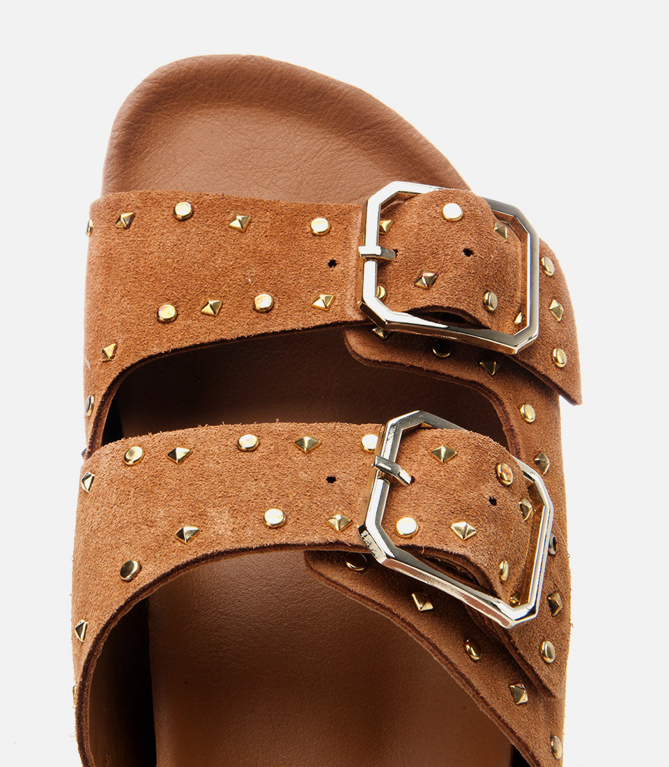 Women's Suede Slides - Tan