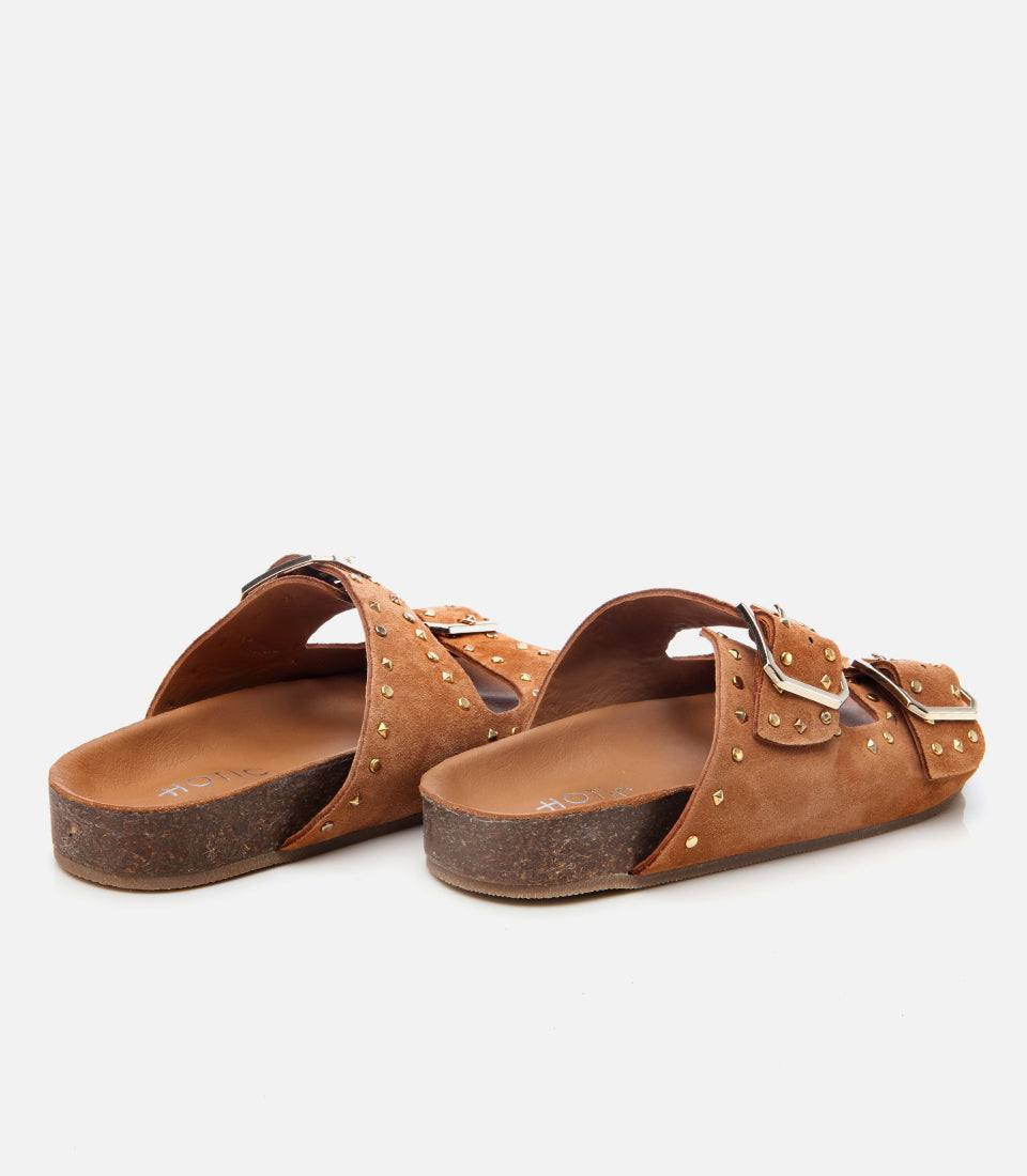 Women's Suede Slides - Tan