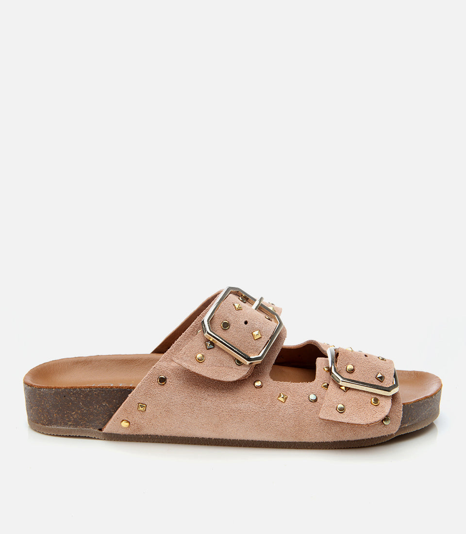 Women's Suede Slides - Powder Pink