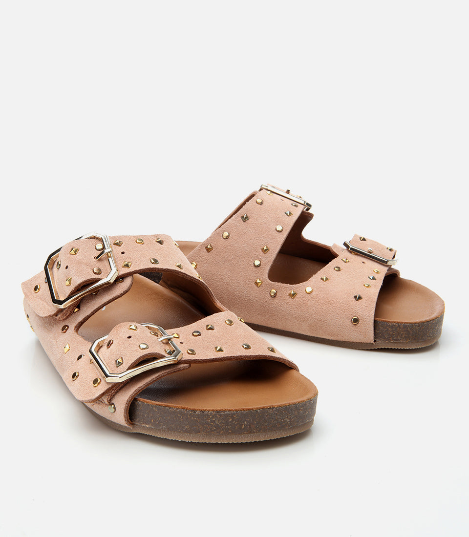 Women's Suede Slides - Powder Pink