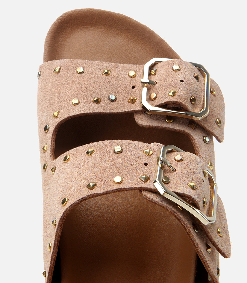 Women's Suede Slides - Powder Pink