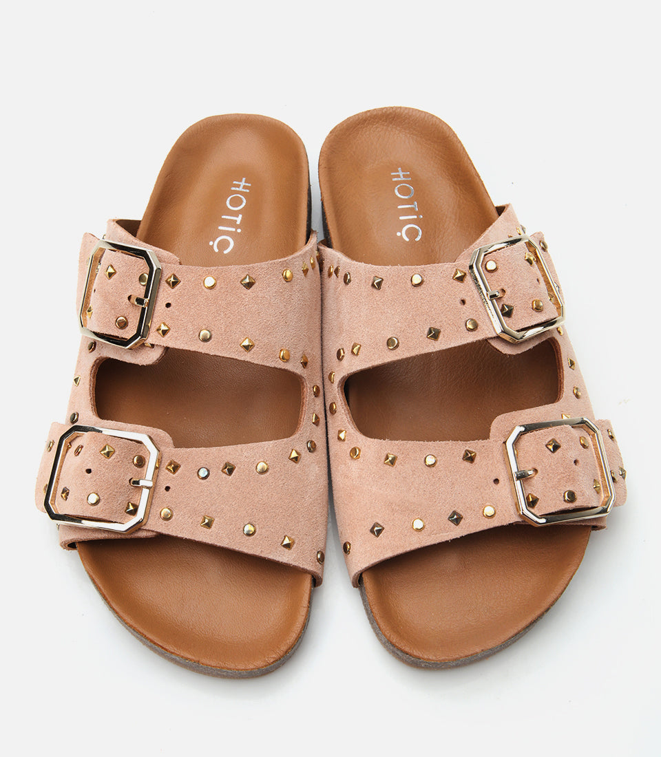 Women's Suede Slides - Powder Pink