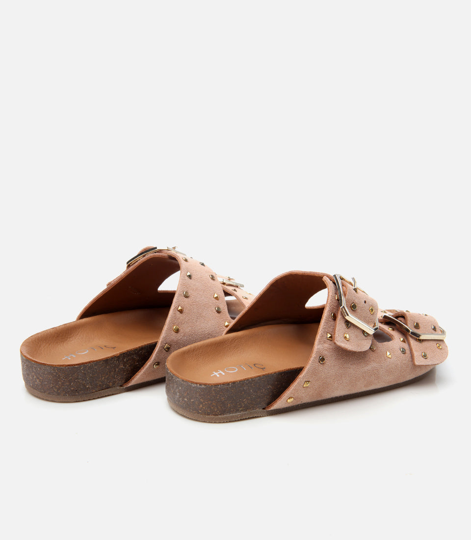 Women's Suede Slides - Powder Pink