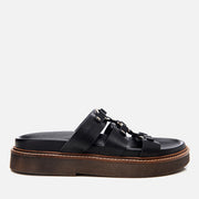 Women's Leather Slides - Black