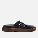 Women's Leather Slides - Black
