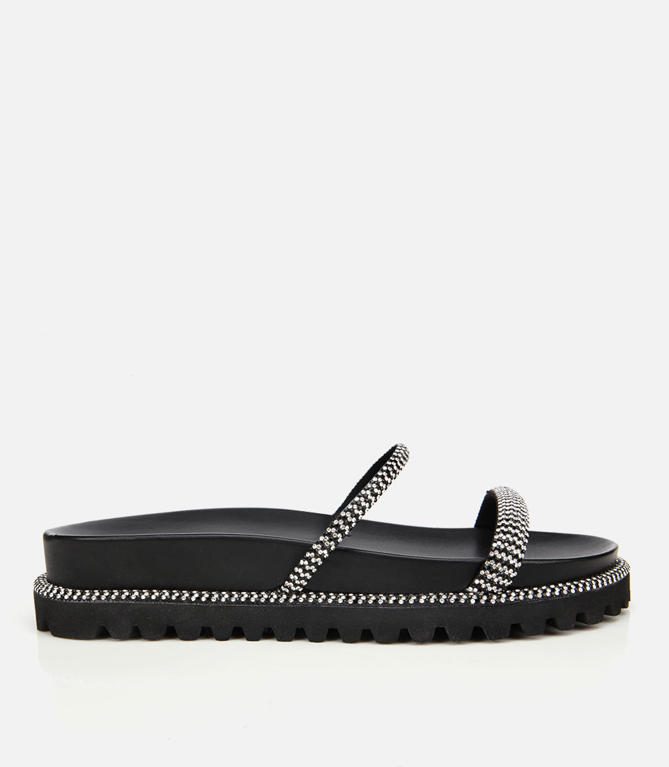 Women's Suede Slides - Black