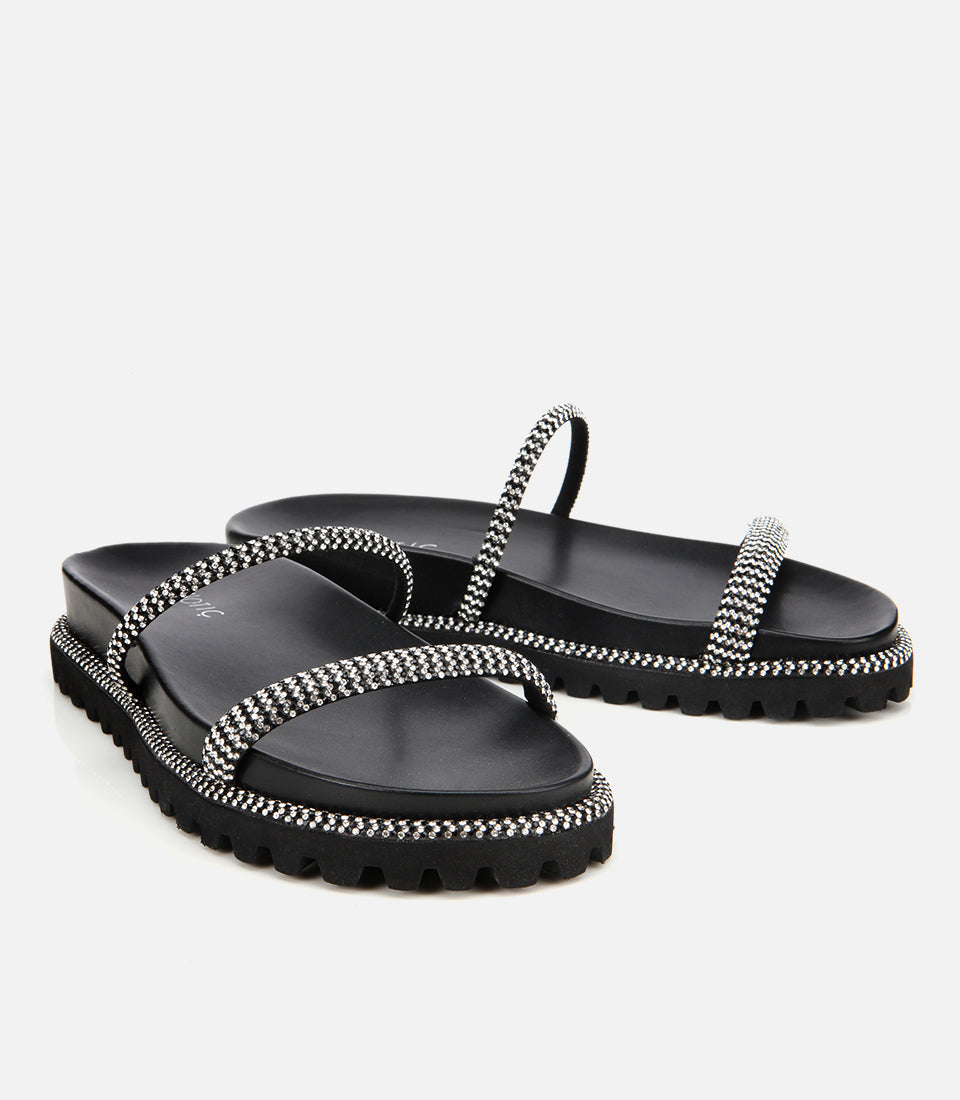 Women's Suede Slides - Black