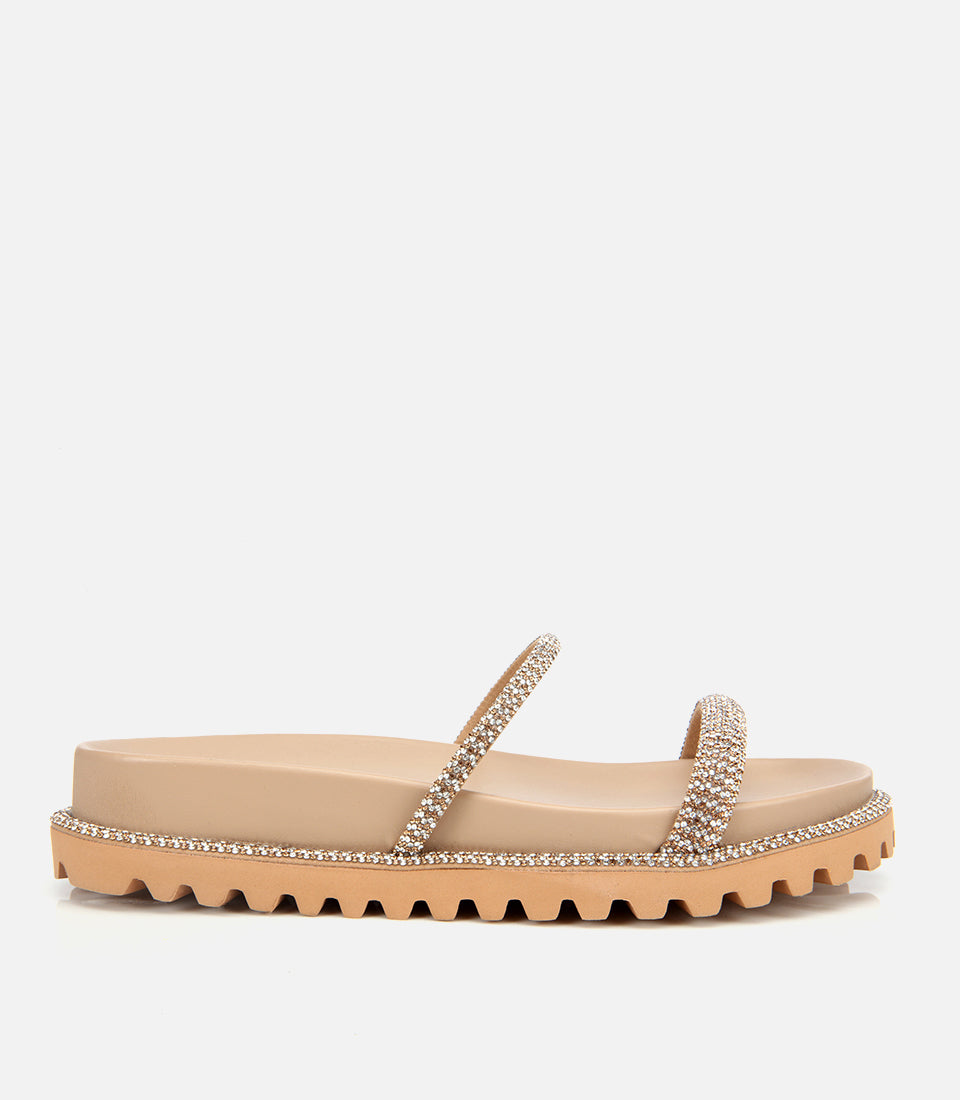 Women's Suede Slides - Beige