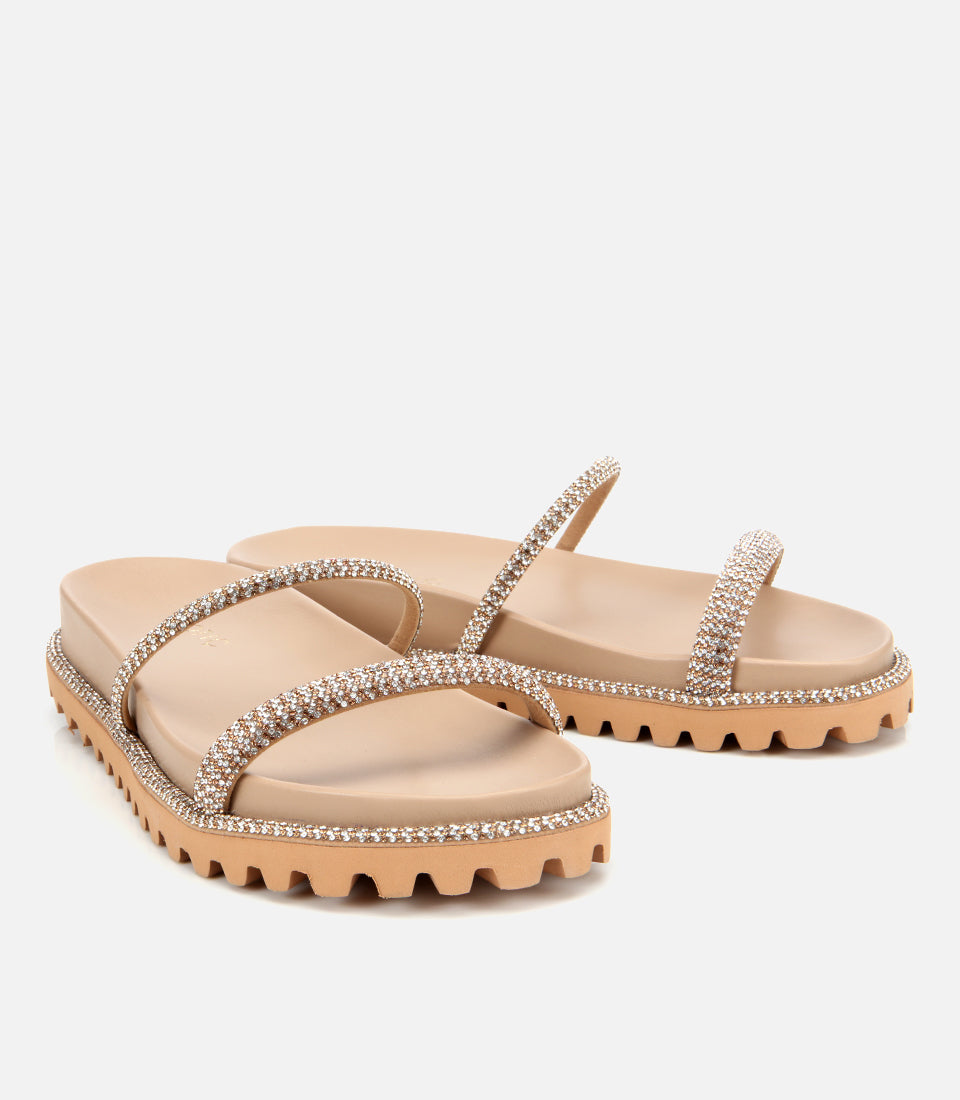 Women's Suede Slides - Beige