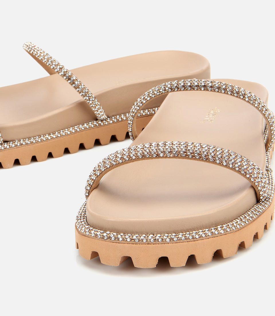Women's Suede Slides - Beige