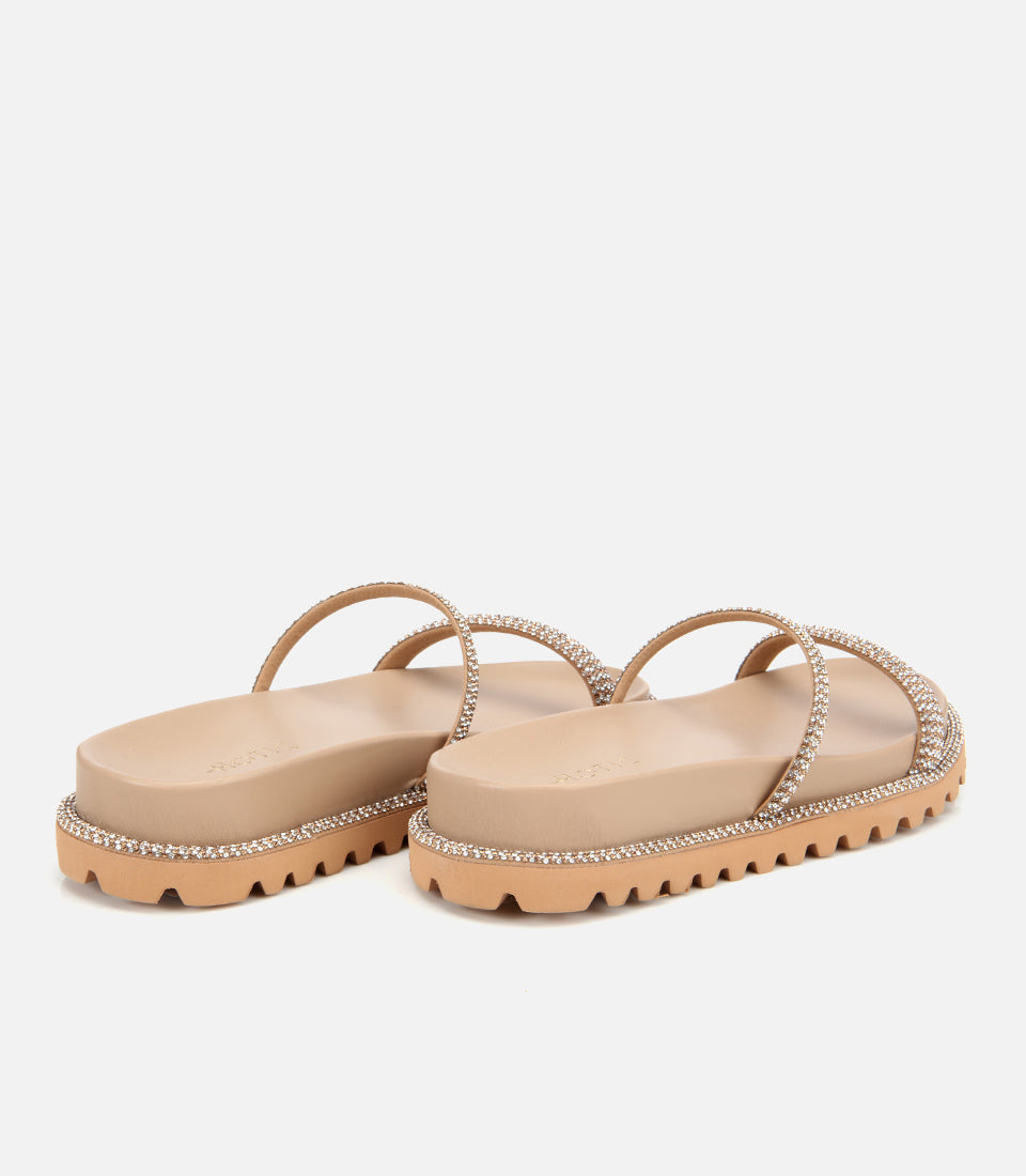 Women's Suede Slides - Beige