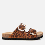 Women's Suede Slides - Leopard