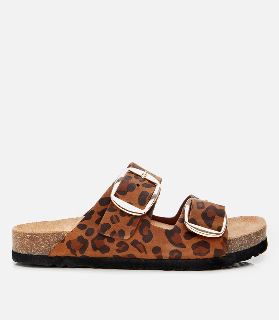 Women's Suede Slides - Leopard