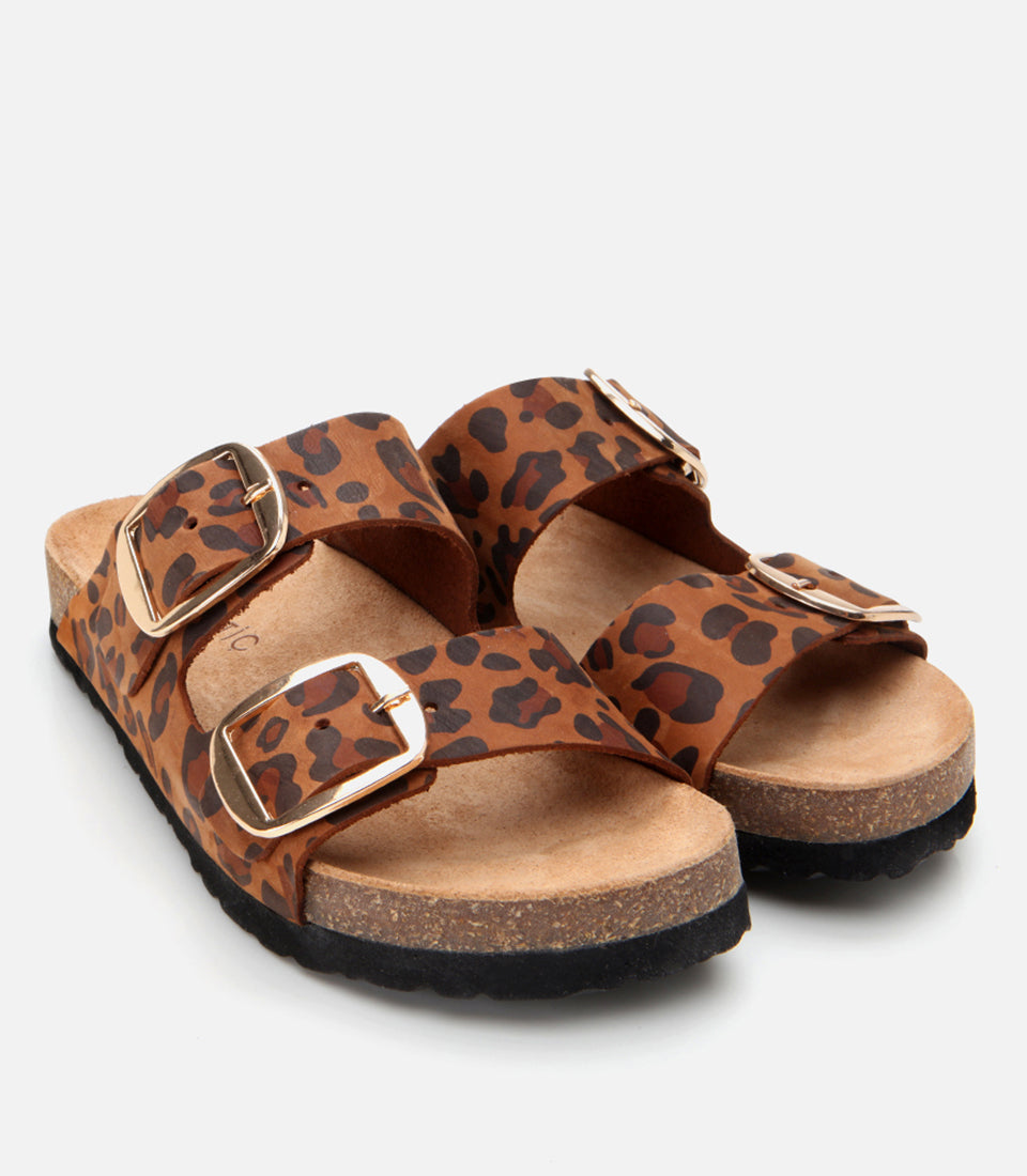 Women's Suede Slides - Leopard