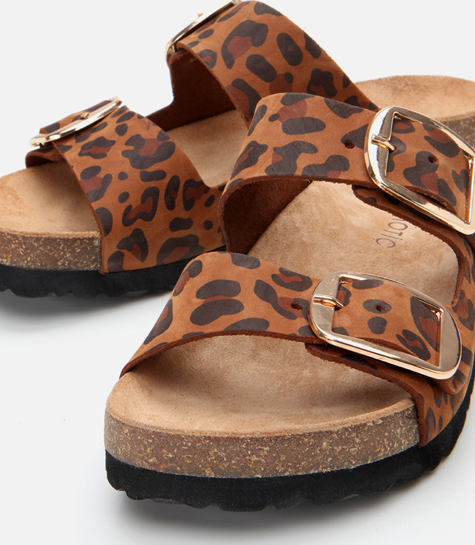 Women's Suede Slides - Leopard