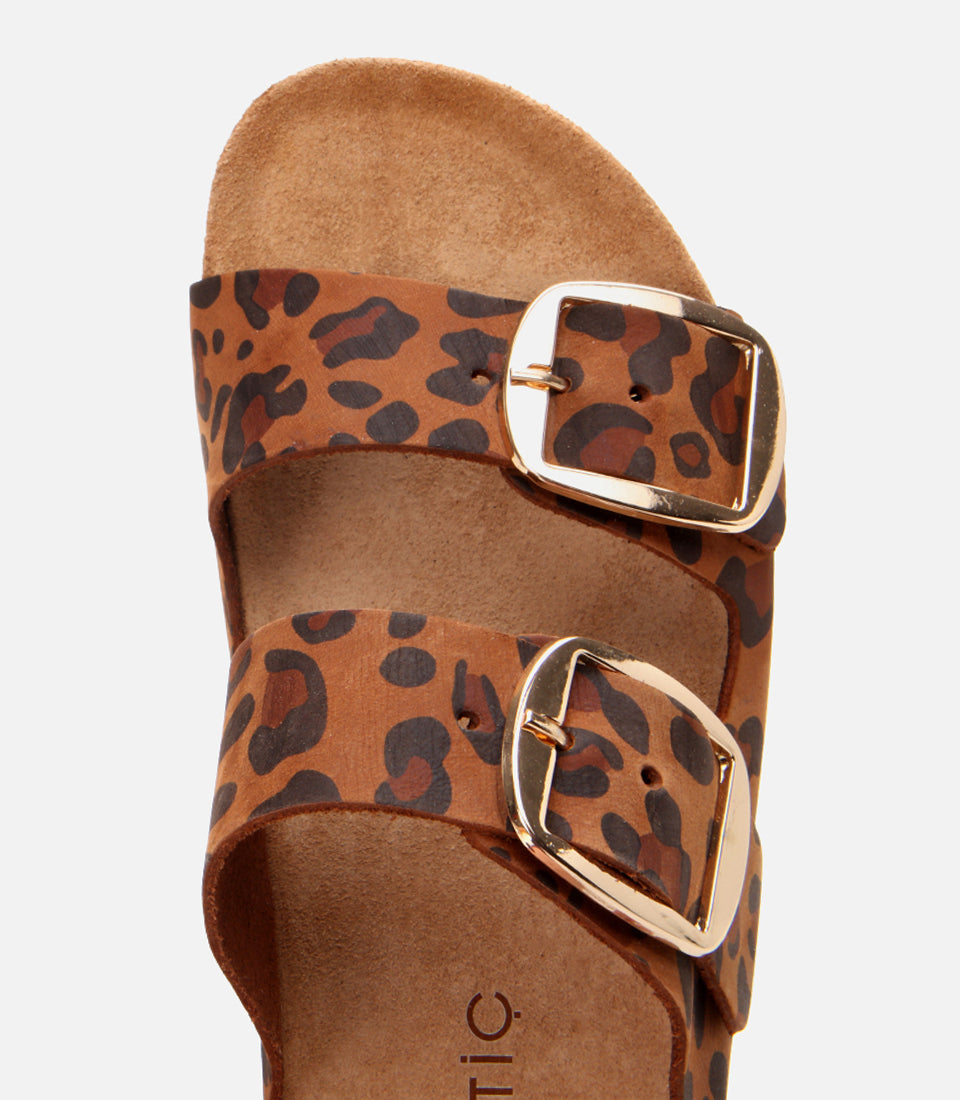Women's Suede Slides - Leopard