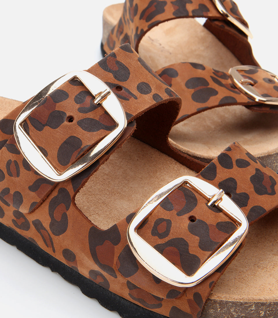 Women's Suede Slides - Leopard