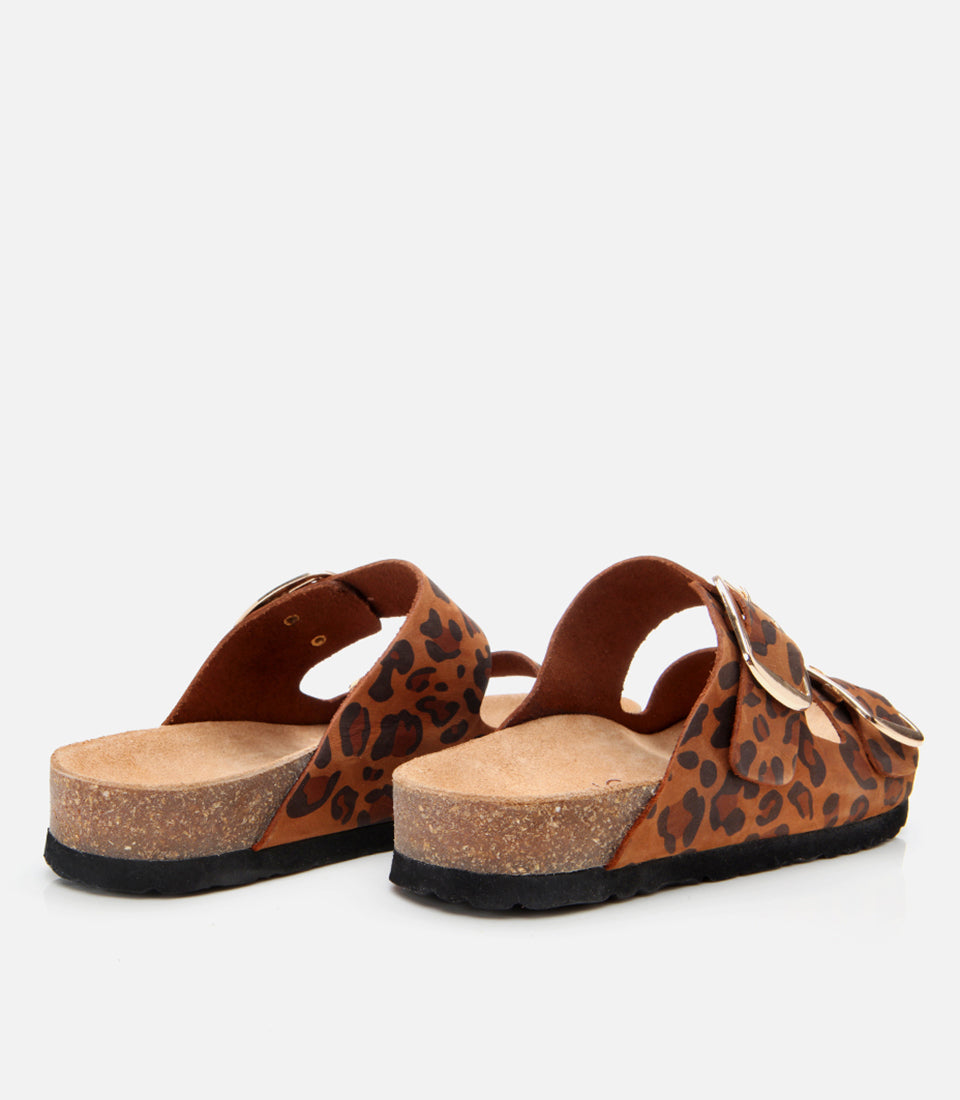Women's Suede Slides - Leopard
