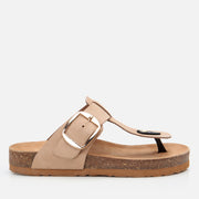 Women's Suede Slides - Beige