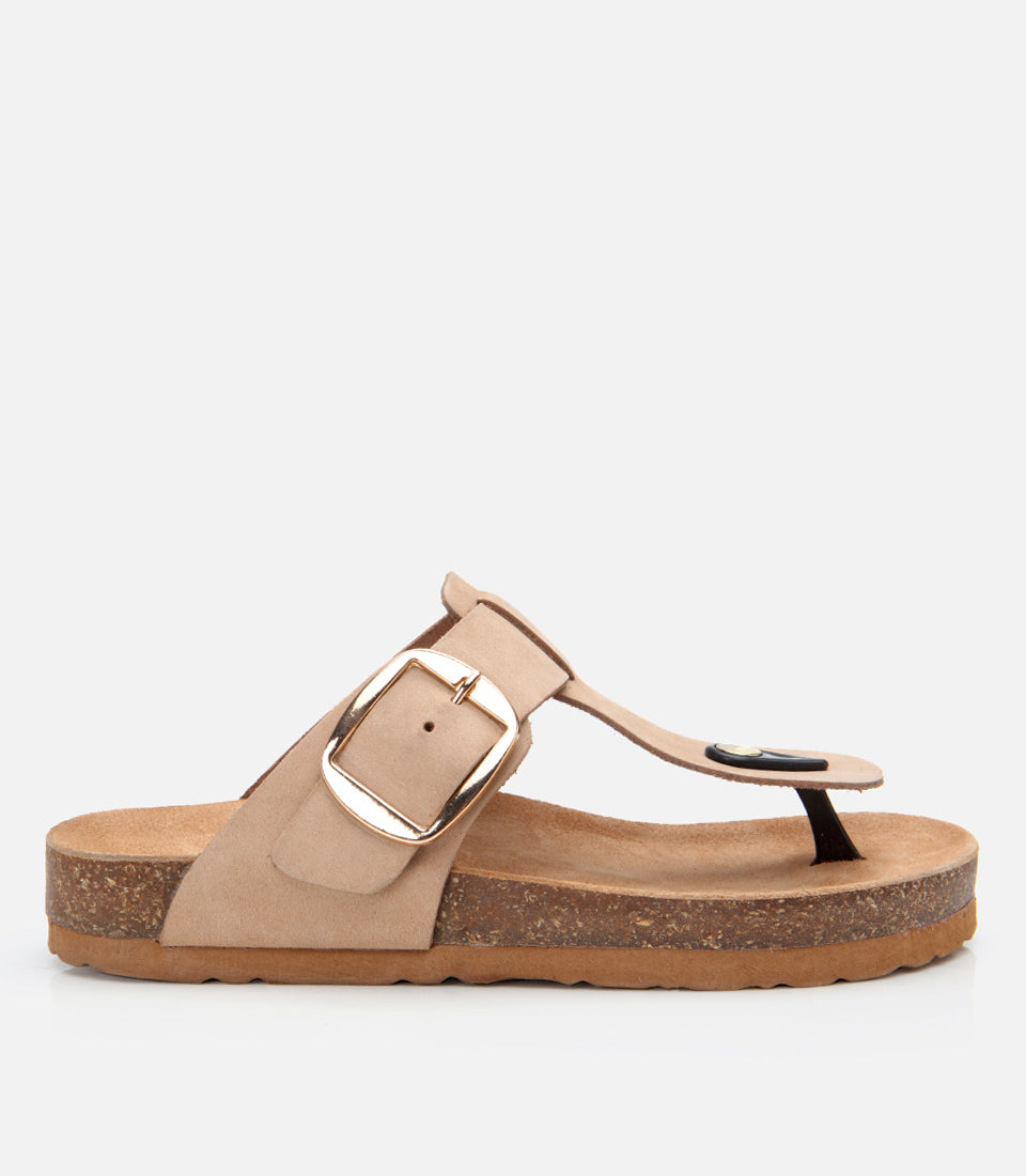 Women's Suede Slides - Beige