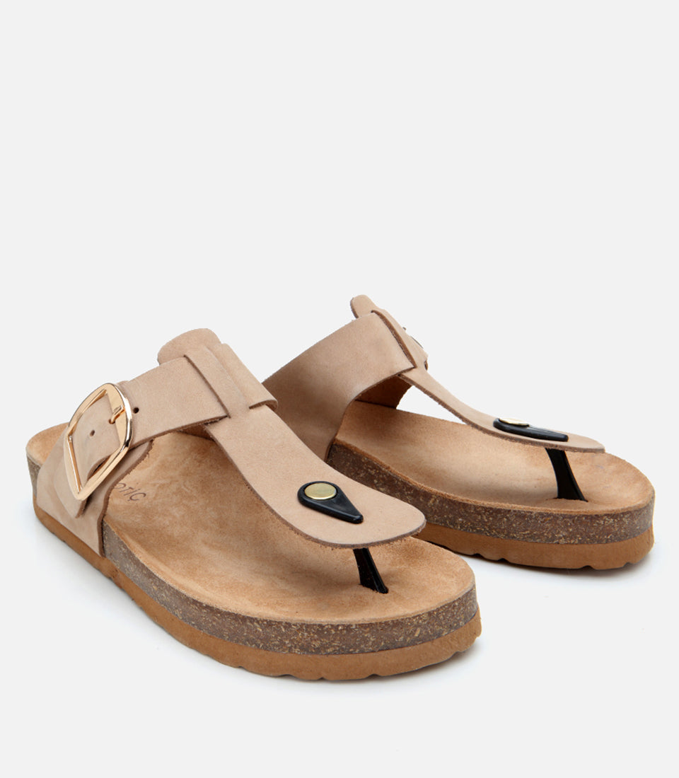 Women's Suede Slides - Beige
