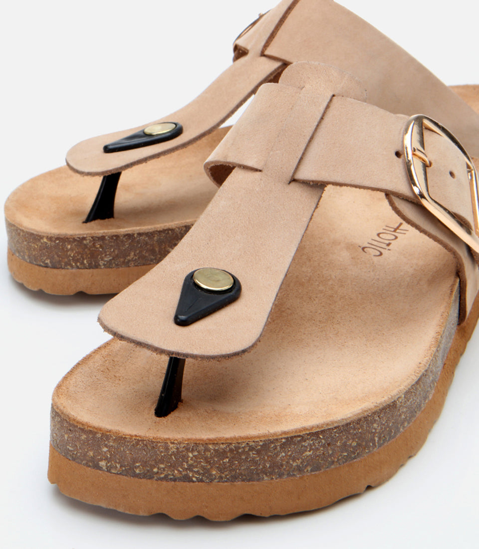 Women's Suede Slides - Beige