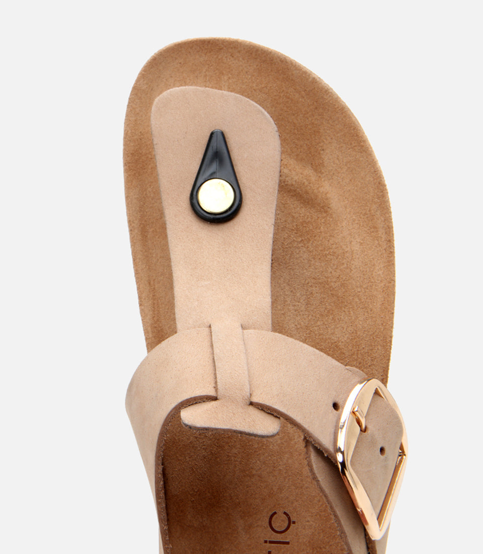 Women's Suede Slides - Beige
