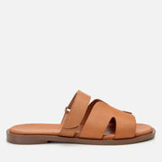 Women's Leather Slides - Tan