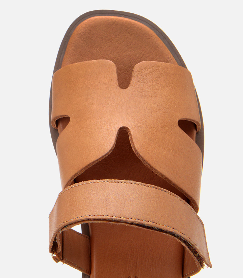 Women's Leather Slides - Tan
