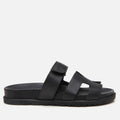 Women's Leather Slides - Black