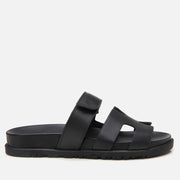 Women's Leather Slides - Black