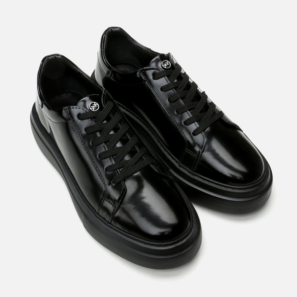 Men’s Leather Black Casual Shoes - Black