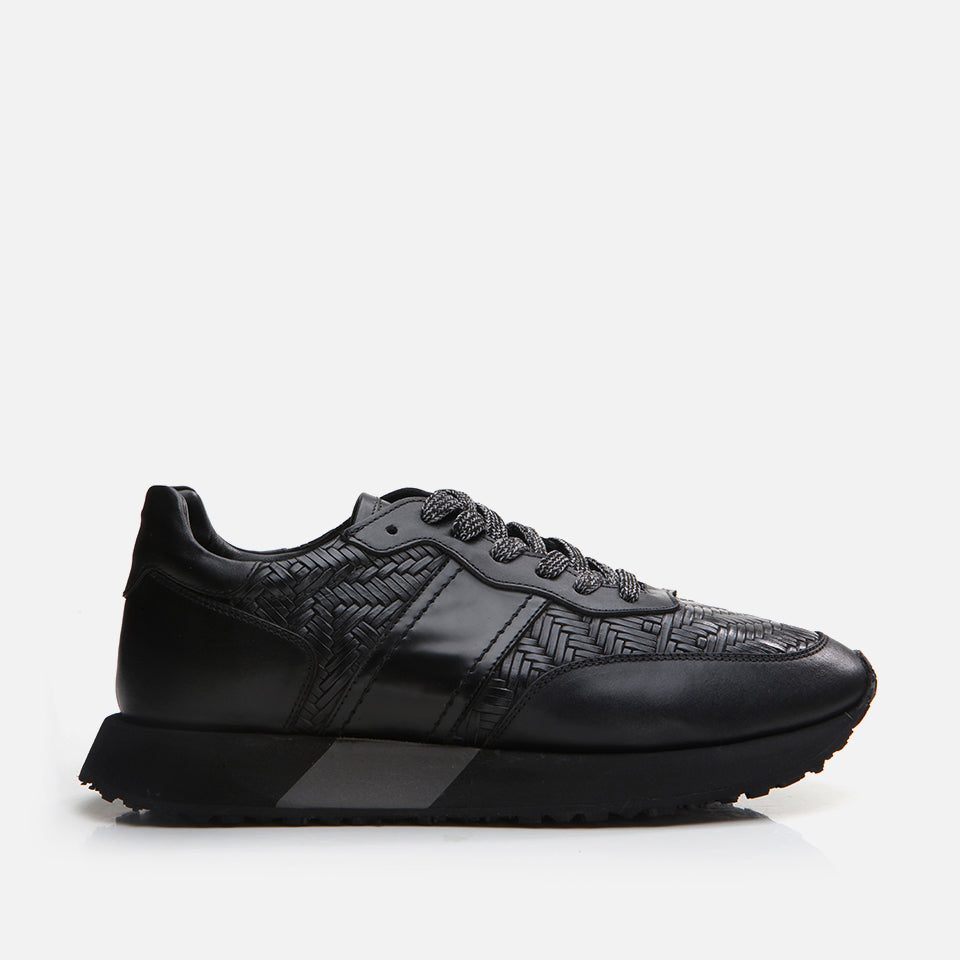 Men’s Genuine Leather Trainers - Black
