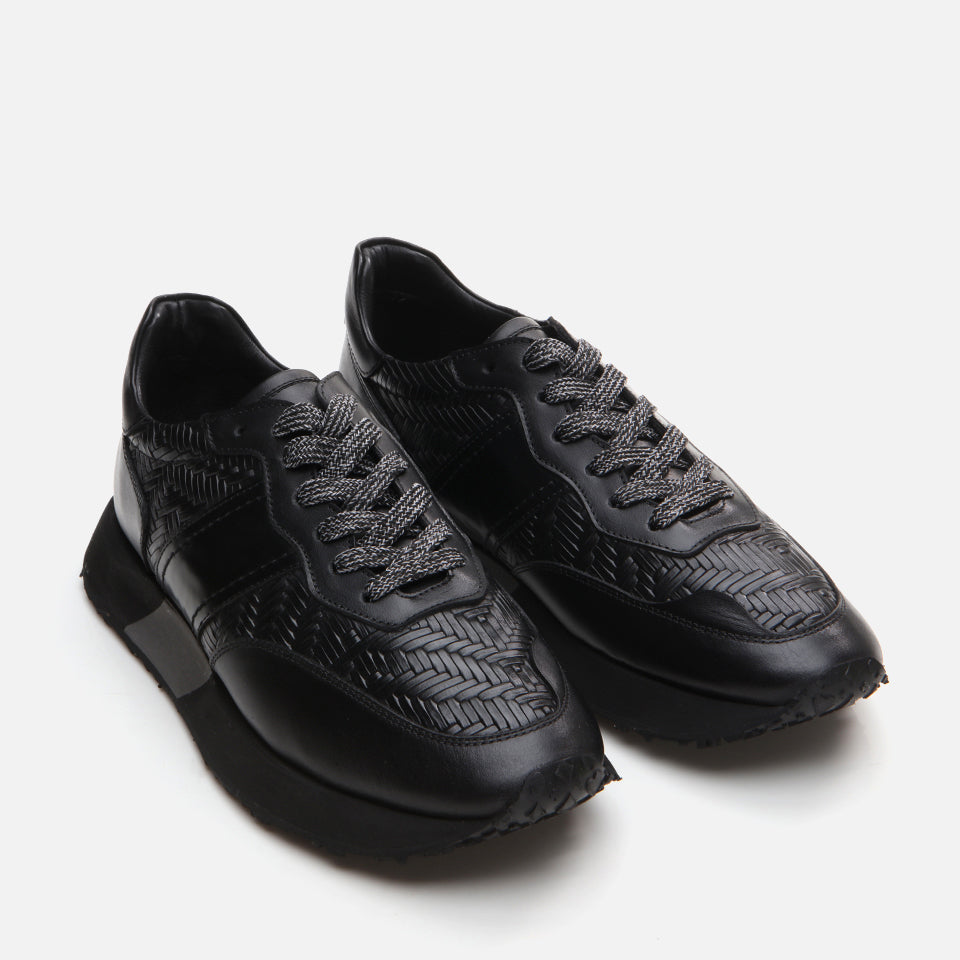 Men’s Genuine Leather Trainers - Black