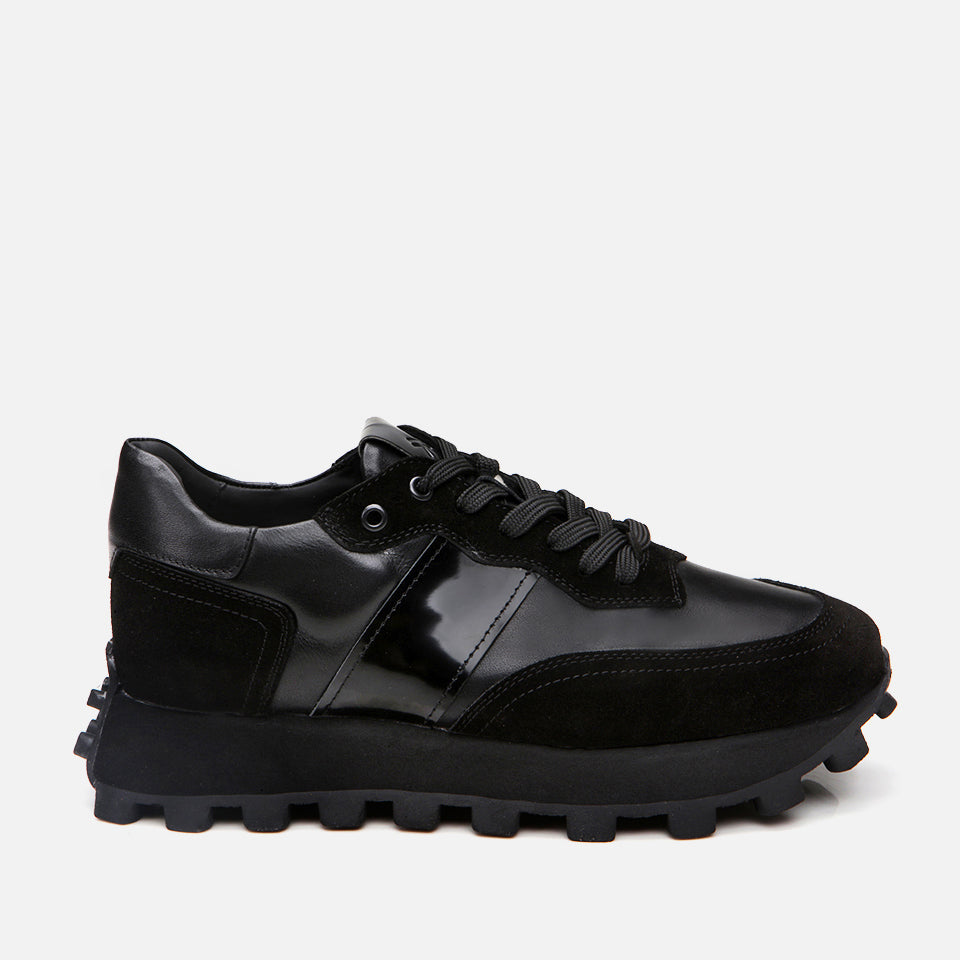 Men’s Genuine Leather Trainers - Black