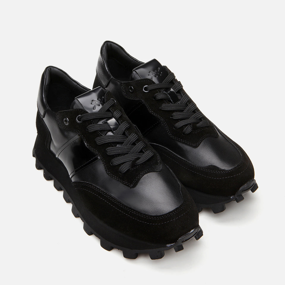 Men’s Genuine Leather Trainers - Black