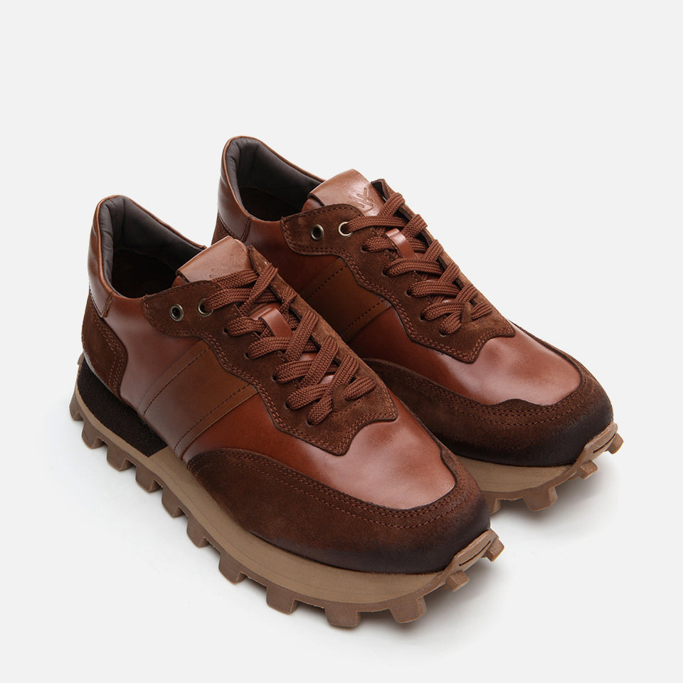 Men’s Genuine Leather Trainers - Tan