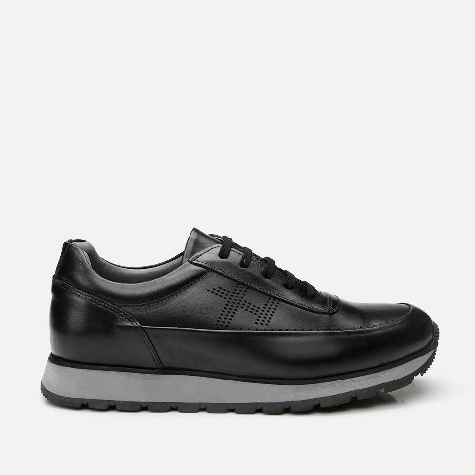 Men’s Genuine Leather Trainers - Black