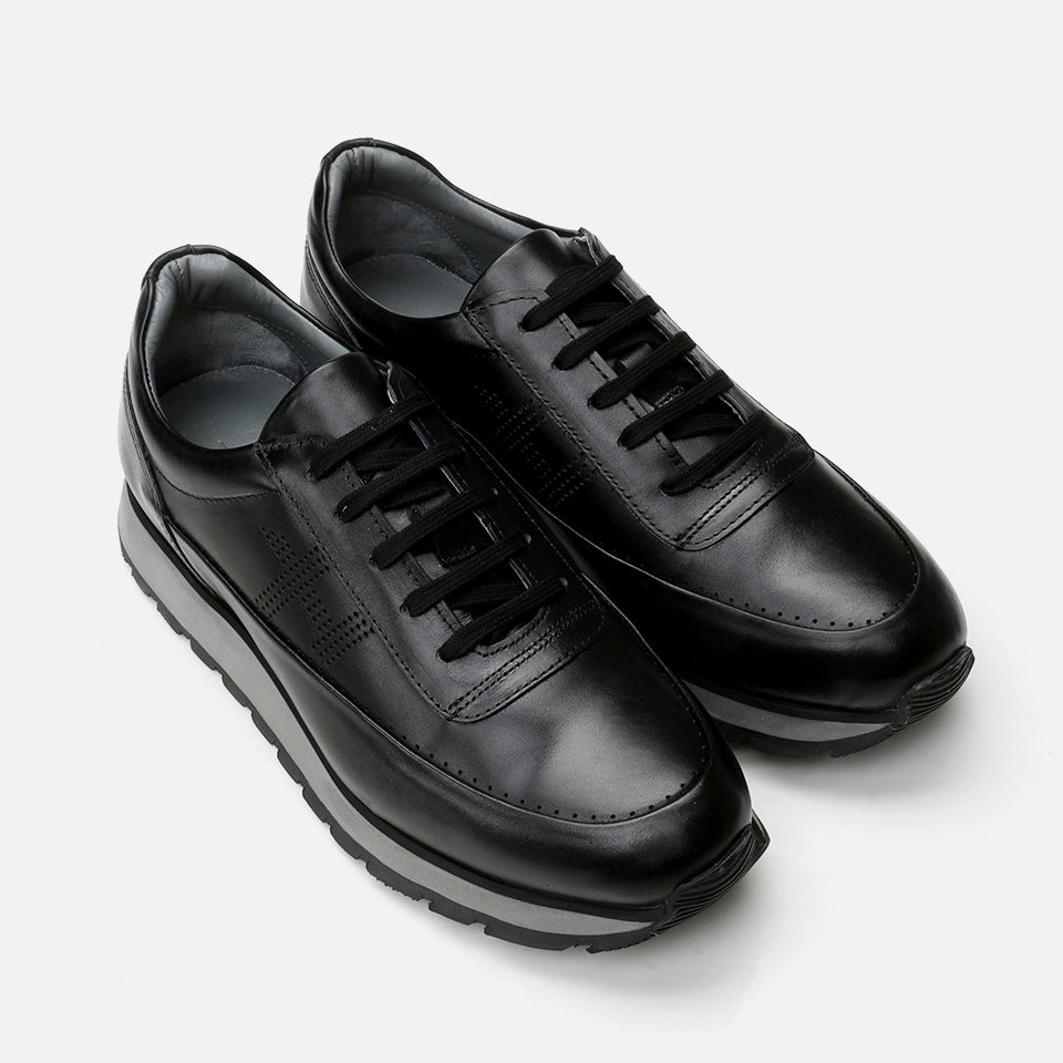 Men’s Genuine Leather Trainers - Black
