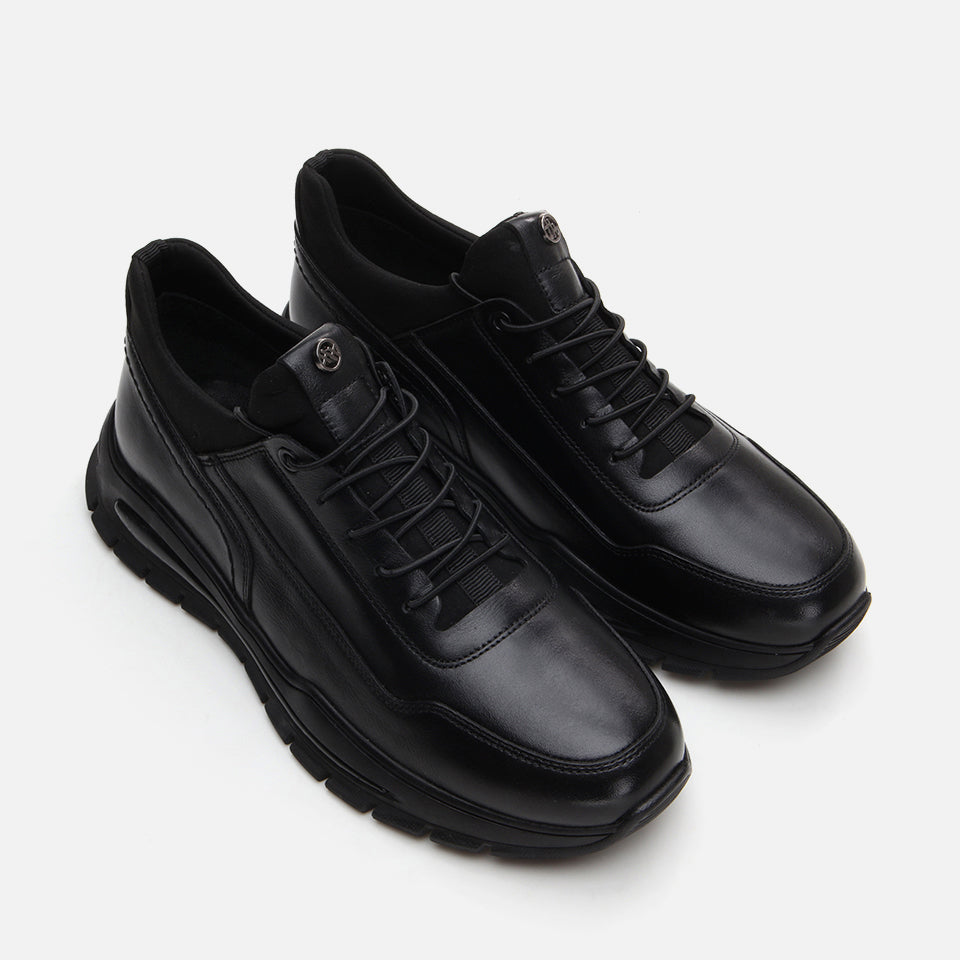Men’s Genuine Leather Trainers - Black