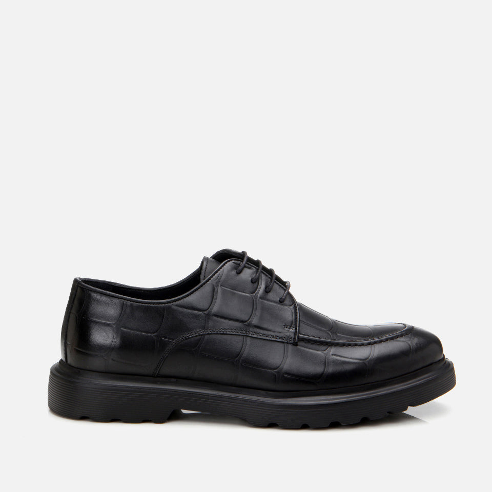 Men’sGenuine Leather Casual Shoes - Black