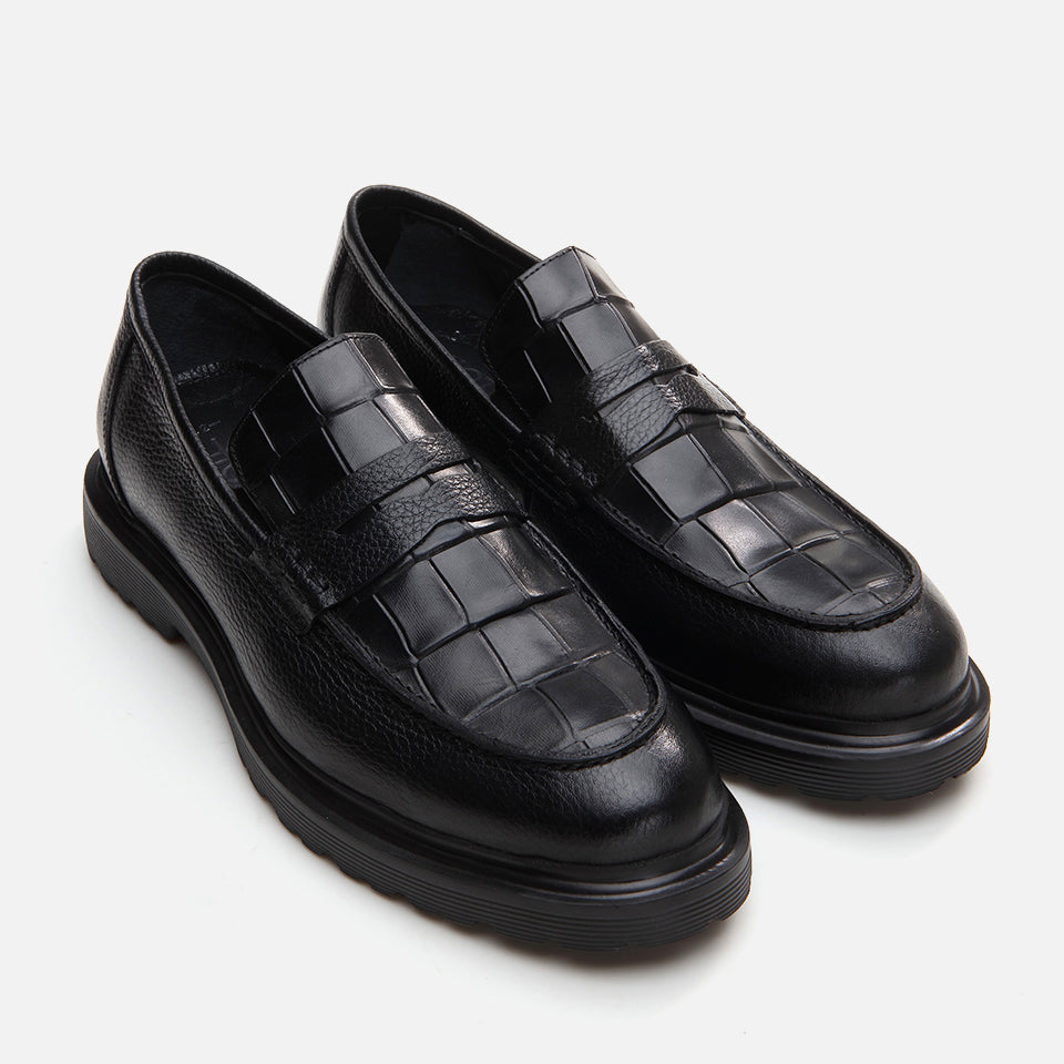 Men’s Genuine Leather Casual Shoes - Black